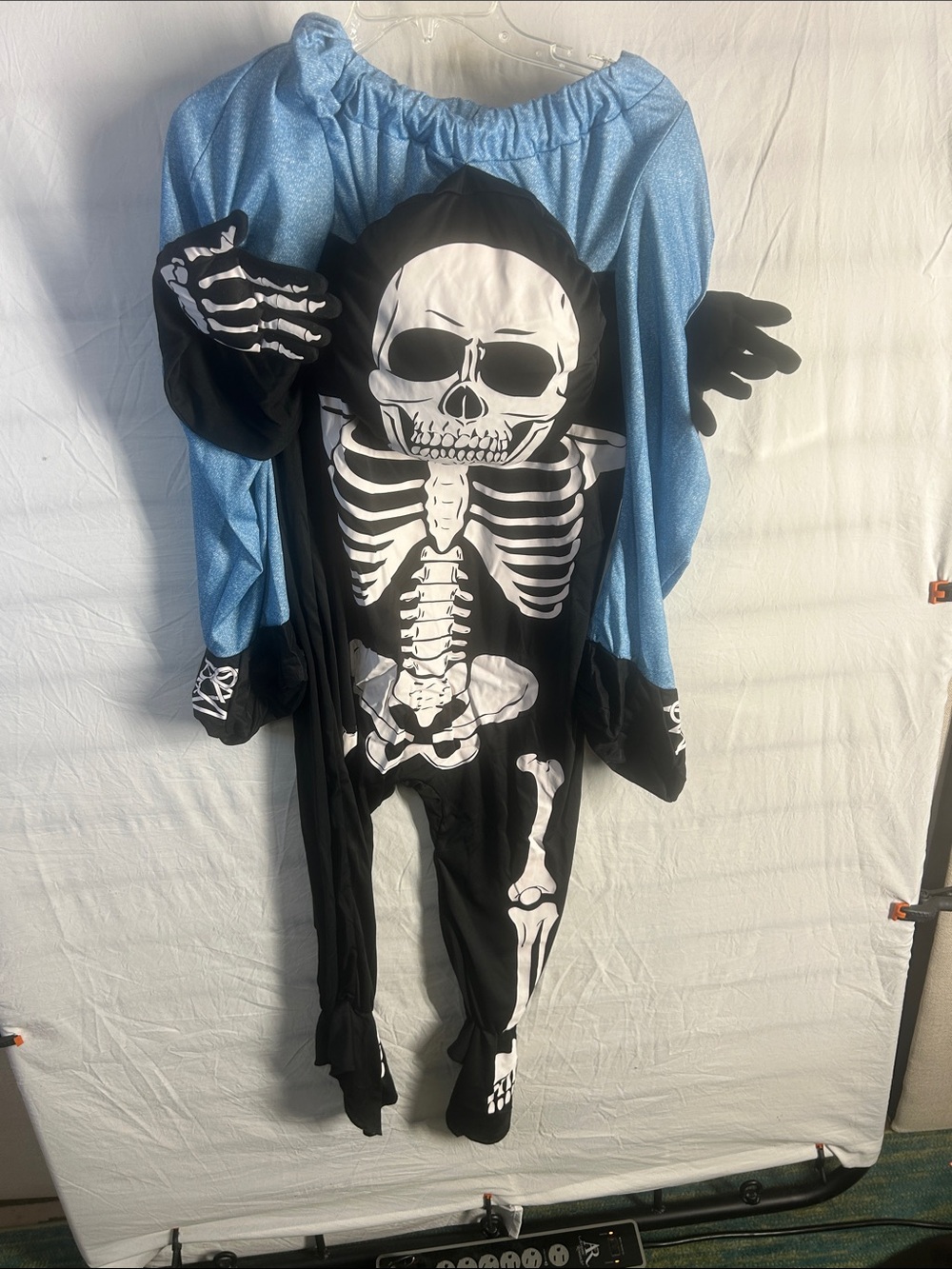 Morphe Black Skeleton Costume with Light Blue Cape
